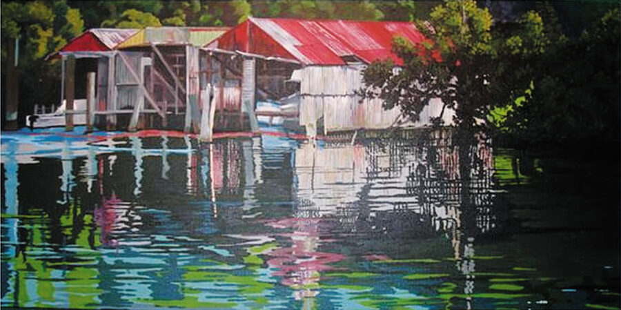 Boat sheds, Hatea River, Whangarei-aotearoa-artist-kim-kerr