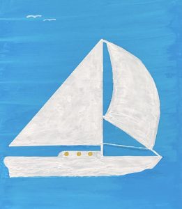 yacht-with-spinnaker-john-dumergue-aotearoa-artist