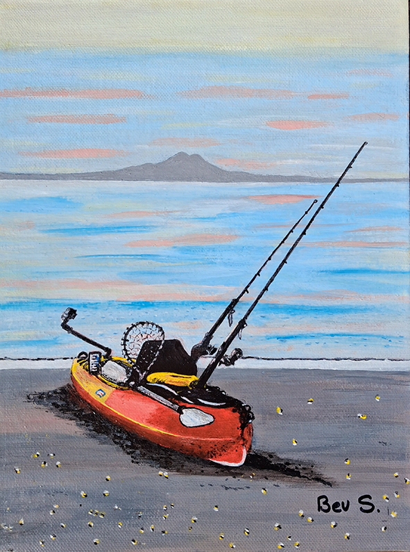 Going Fishing (Te Haruhu Whangaparaoa)-aotearoa-artist-bev-smith