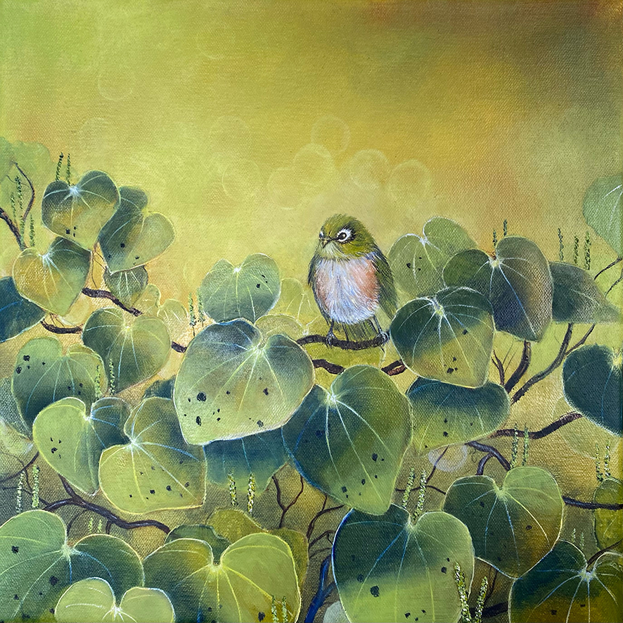 Wax eye on Kawakawa-jo-midgley-aotearoa-artist